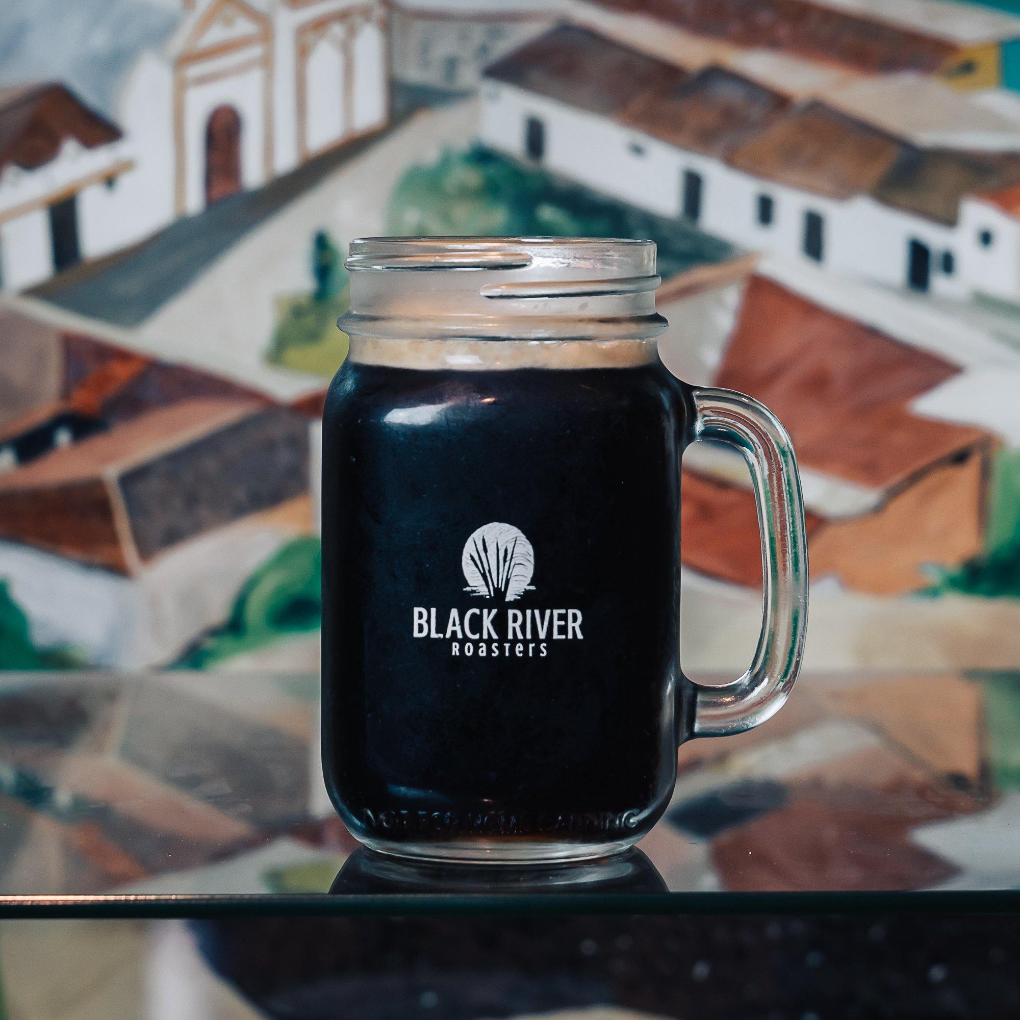 Black River Roasters 16 oz Mason Jar Glass - Black River Roasters